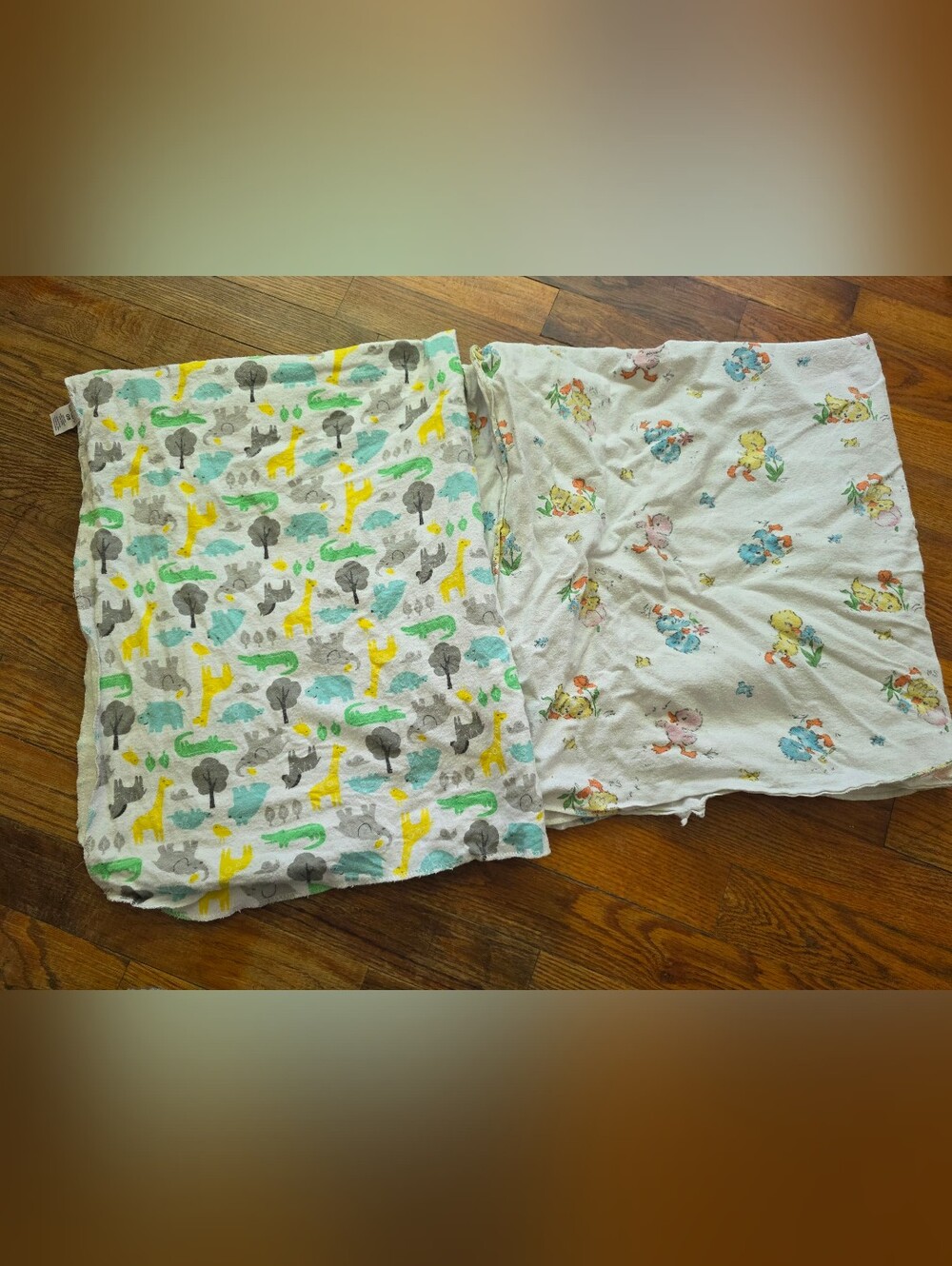 Soft Nursery Animal Print Baby Blanket - Yellow, Green, Gray